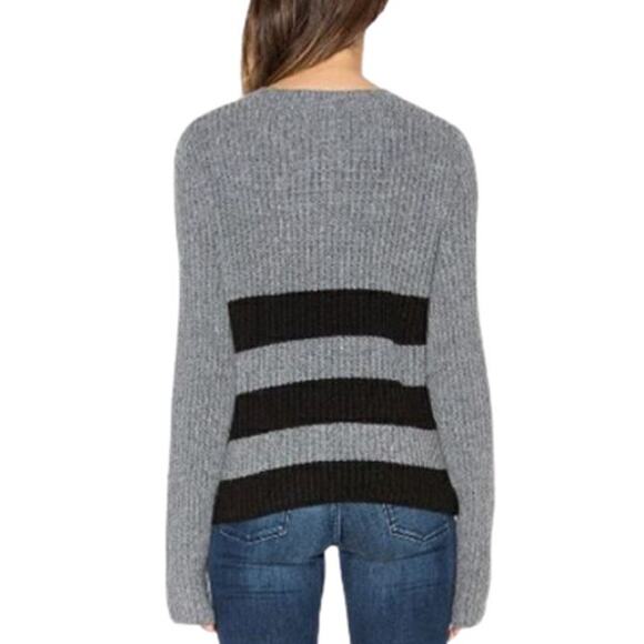 Equipment Pullover Sweater Gray Wool Alpaca Striped Crew Neck Sz S Dark Academia - Picture 2 of 11